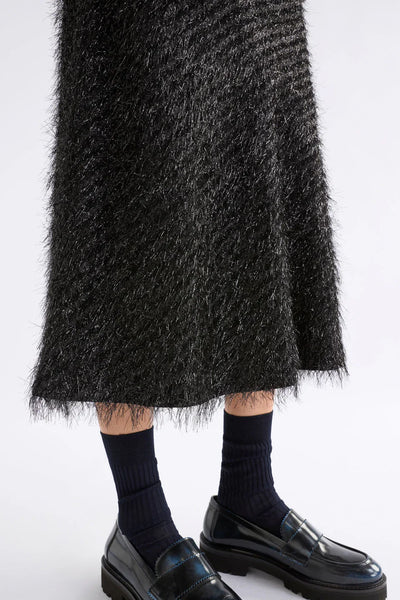 ELK (BN) "Lita" textured metallic fringe midi skirt! 12