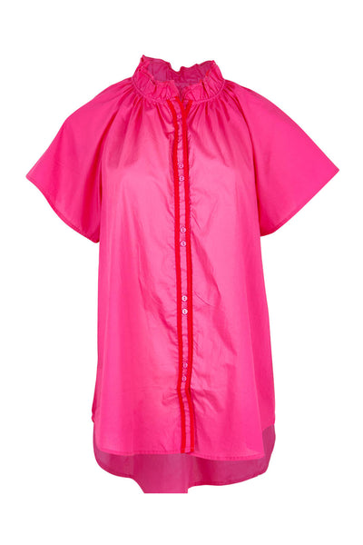 BETTY BASICS (LN) Caspian cotton shirt - Pink/red! 18