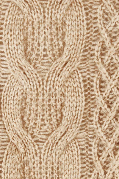 BOHO BIRD - Wool blend cable knit poncho - Camel! 10-12