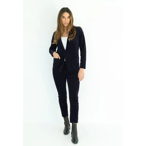 HUMIDITY (LN) Navy velvet cord blondie blazer! 12