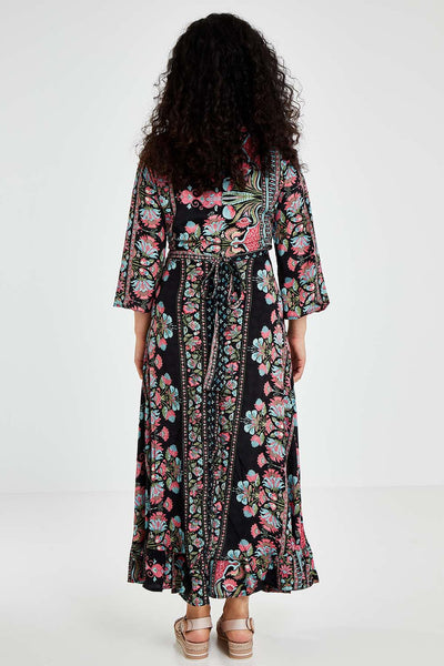 CIENNA - Paisley floral silk blend wrap dress! 16