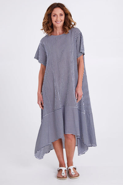 CLARITY (BN) "Boater" stripe cotton dress + pockets! 14