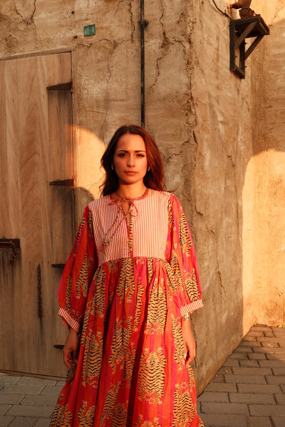 HOUSE OF SUNDAR (LN) Tara Midi Dress- Tigeress! 8-12