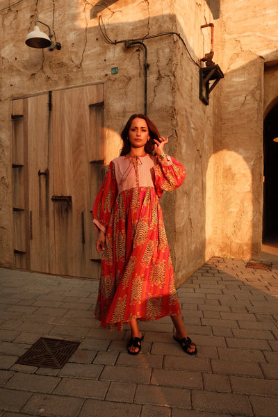 HOUSE OF SUNDAR (LN) Tara Midi Dress- Tigeress! 8-12