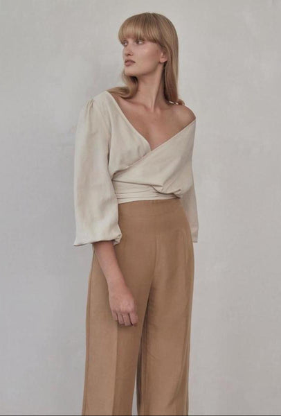 ST AGNI - Delphine linen blend wrap top - Ivory! 14