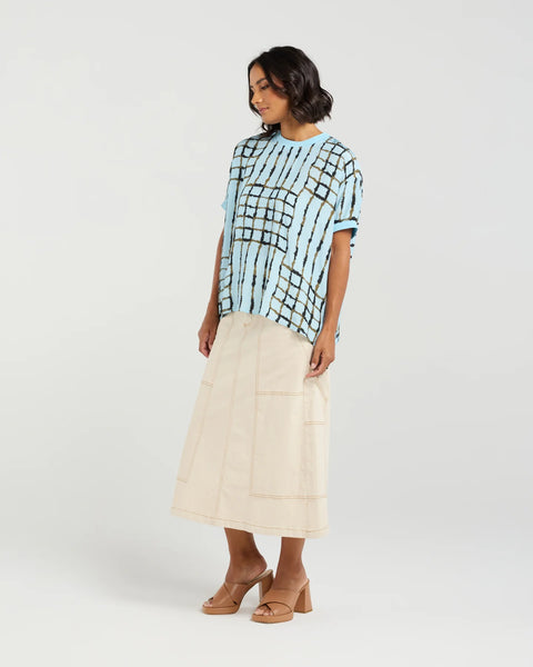 ET ALIA (LN) Brea viscose silky top - Skyline plaid! 14