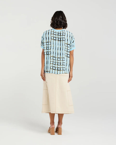 ET ALIA (LN) Brea viscose silky top - Skyline plaid! 14