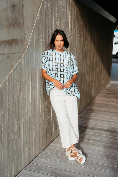 ET ALIA (LN) Brea viscose silky top - Skyline plaid! 14