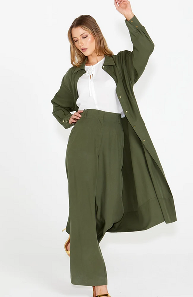 FATE + BECKER (LN) Alter ego linen/lyocell duster shirt dress! 12