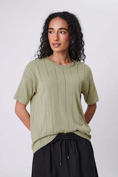MARLOW (LN) Ember knit tee - Celery! 14
