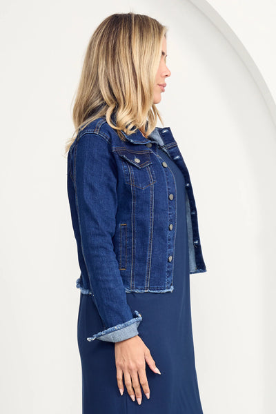 PQ (LN) Fray denim jacket - Dark wash! 16