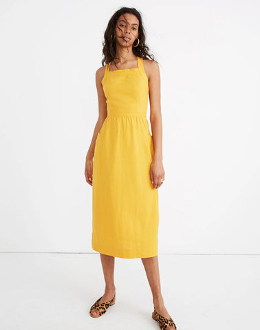 MADEWELL - Saffron linen pinafore midi dress! 10