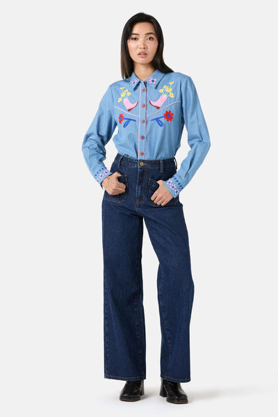 GORMAN (LN) Embroidered Windowsill shirt! 6-8