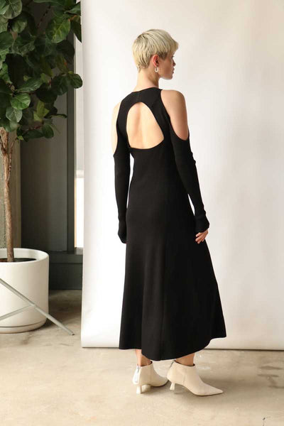 GANNI (LN) Melange open back rib knit dress! 10