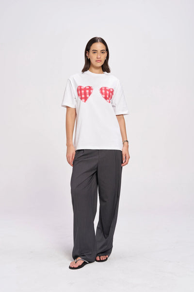 MAKU (LN) Gingham hearts oversized tee! 14