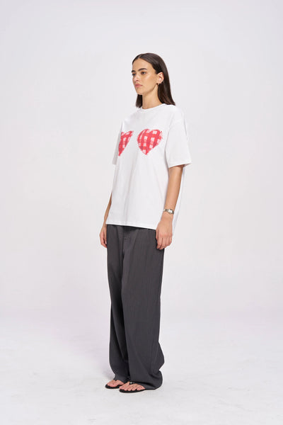MAKU (LN) Gingham hearts oversized tee! 14