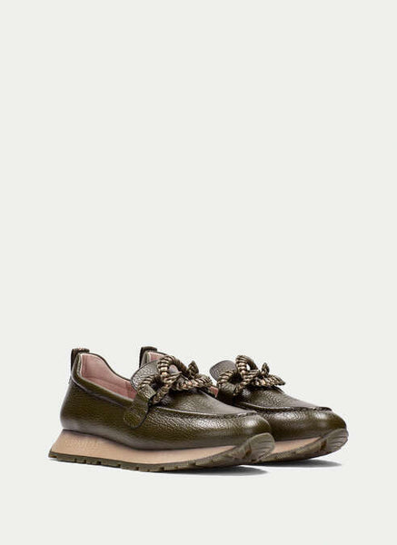 HISPANITAS (LN) Kansas leather loafer - Army! 40
