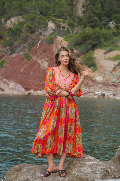 HOUSE OF SUNDAR (LN) Tara Midi Dress- Tigeress! 8-12