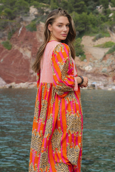 HOUSE OF SUNDAR (LN) Tara Midi Dress- Tigeress! 8-12