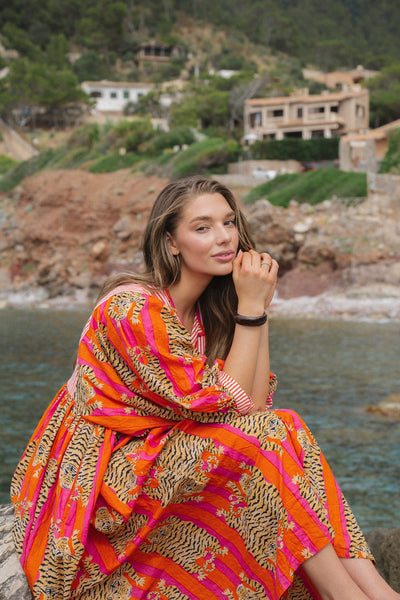 HOUSE OF SUNDAR (LN) Tara Midi Dress- Tigeress! 8-12