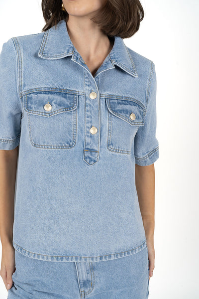 HUMIDITY (BN) "Amici" denim top! 8-10