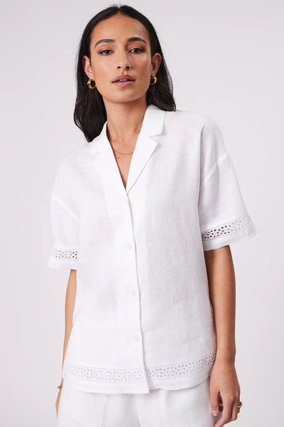 MARLOW (LN) Heatwave linen lace detail shirt! 16