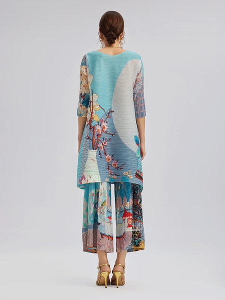 RICH RADI Q'S (LN) "Artistic Print" pleat pant! 8-12