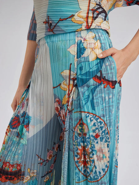 RICH RADI Q'S (LN) "Artistic Print" pleat pant! 8-12