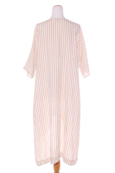 THE TAILOR & HIS LOVER - Dipped hem linen stripe dress! 10-12