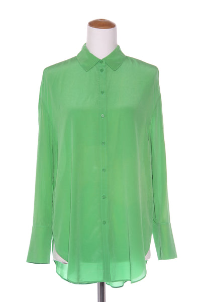 WITCHERY - Oversized green silk shirt! 8-10