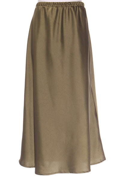THE EDIT (NZ) Olive satin bias slip skirt! 10