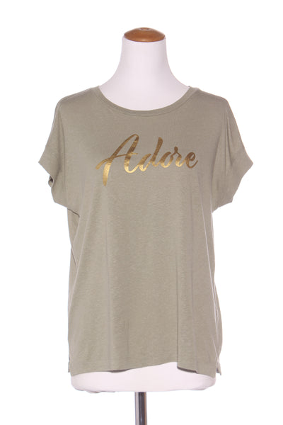 SUSSAN "Adore" print linen blend tee! 8-10