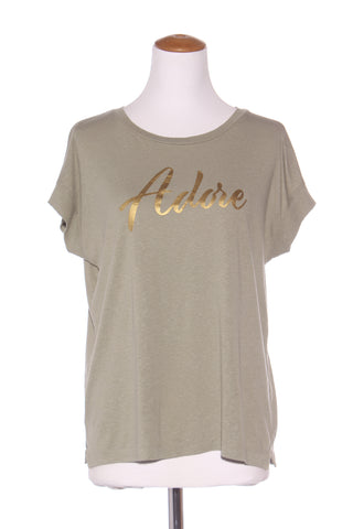 SUSSAN "Adore" print linen blend tee! 8-10