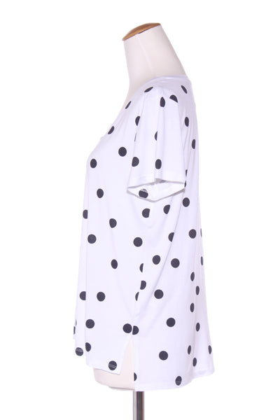 SUSSAN (LN) 'V' neck spot print tee! 8-10