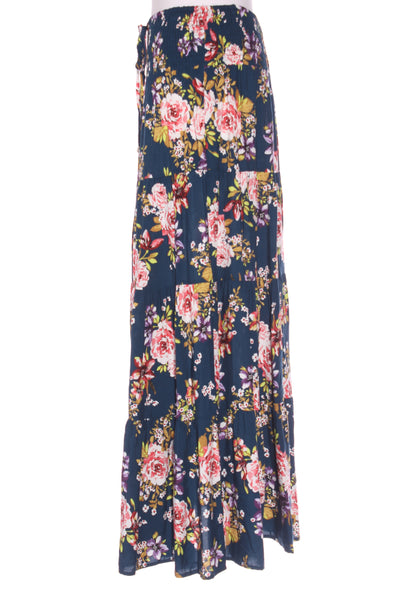 NEW U COLLECTION (BN) Navy floral maxi skirt! 8-10