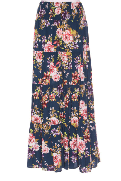 NEW U COLLECTION (BN) Navy floral maxi skirt! 8-10