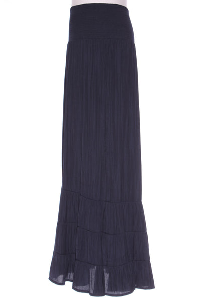 STELLA + GEMMA - Navy satin flounce hem maxi skirt! 10