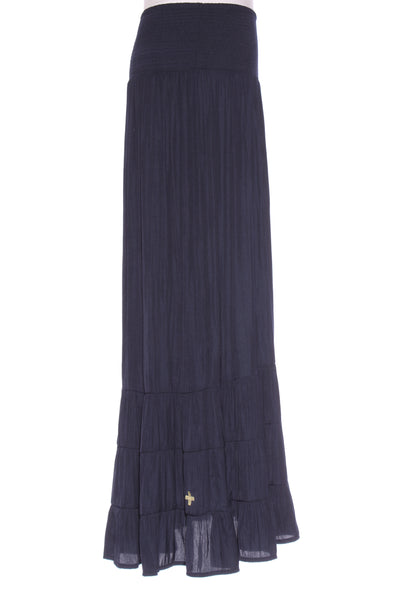 STELLA + GEMMA - Navy satin flounce hem maxi skirt! 10