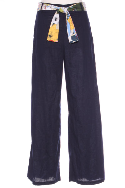 LOVE & GLORY (NZ) Perfect linen pant - Floral belt! 8-10