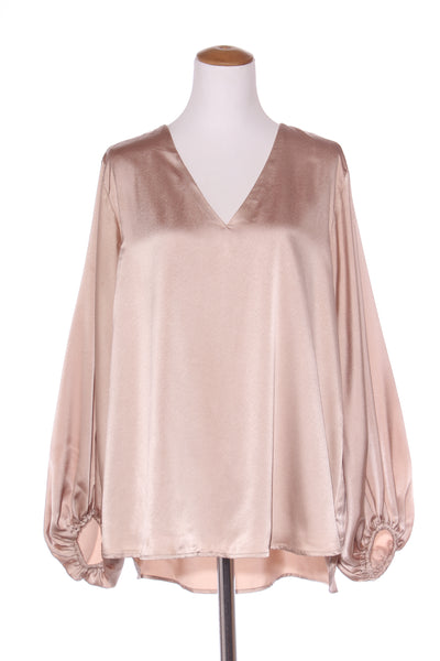 VINE APPAREL - Billow sleeve satin top - Champagne! 14-16