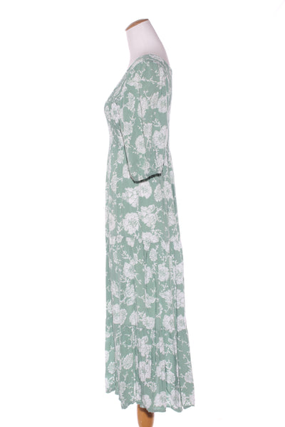 GO GIRL - Puff sleeve shirred floral midi dress! 12-14