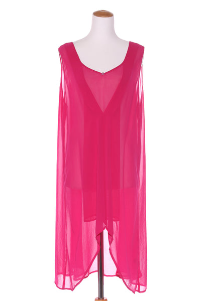 TCD (NZ) Pink chiffon pin-tuck tunic! 20-24