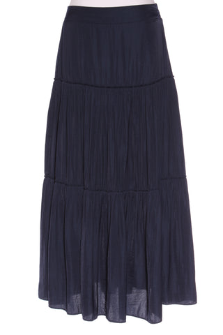 WHISTLE - Crushed satin tiered maxi skirt - Navy! 12