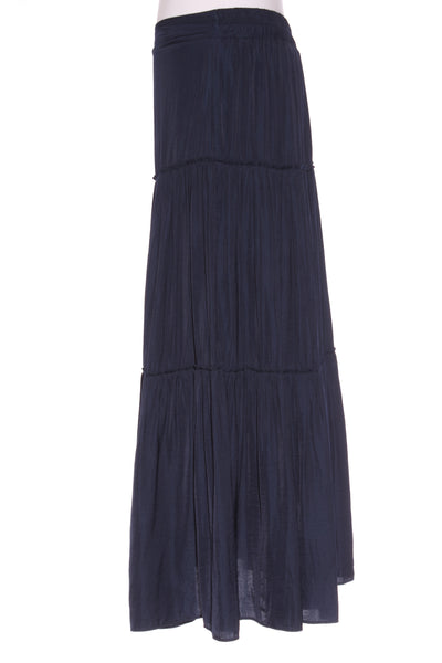 WHISTLE - Crushed satin tiered maxi skirt - Navy! 12