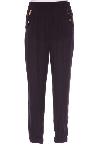 MICHAEL KORS - Navy + gold rayon jogger pant! 12
