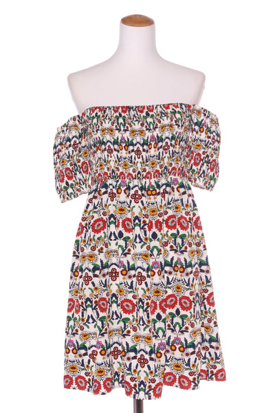 AUGUSTINE - Floral folklore shirred dress! 12