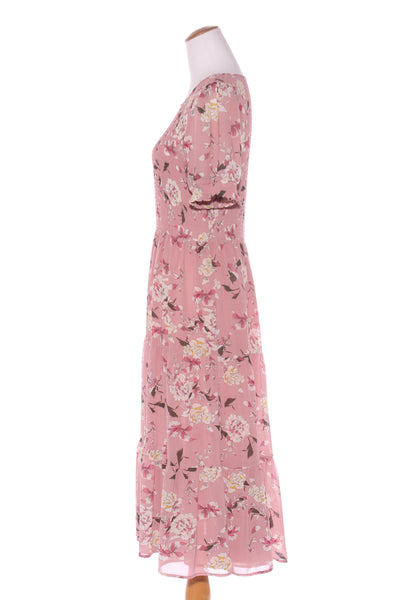 LEONI - S/S shirred Phoenix dress - Pink floral! 14