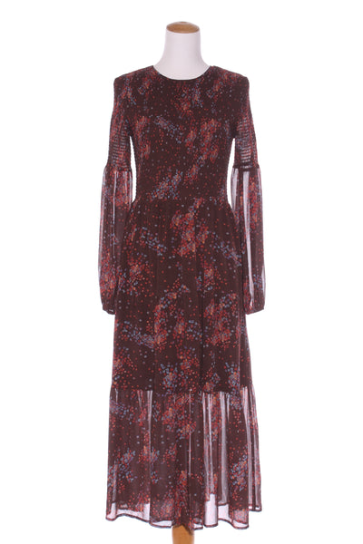 MINKPINK - Maroon floral shirred maxi dress! 12-14