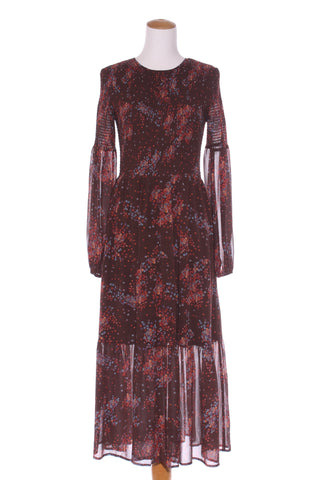MINKPINK - Maroon floral shirred maxi dress! 12-14