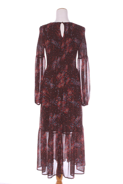 MINKPINK - Maroon floral shirred maxi dress! 12-14